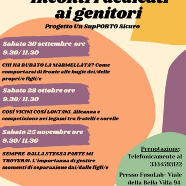 Progetto un supporto sicuro: Ripartono gli incontri dedicati ai genitori
