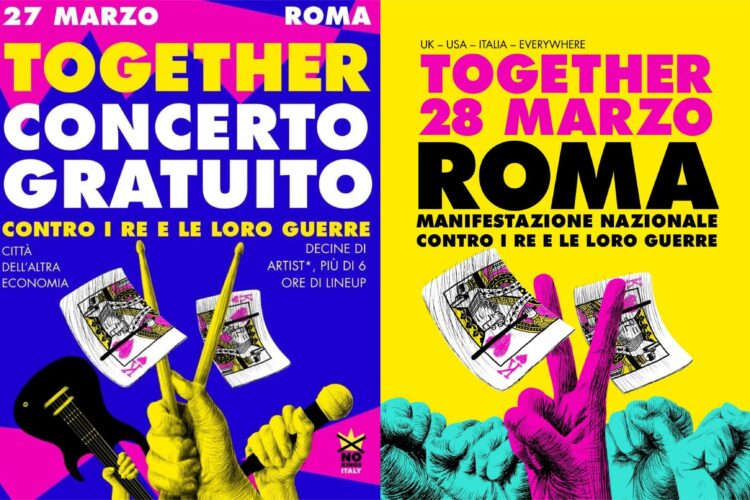 Venerdì 27 – Sabato 28 marzo Grande manifestazione nazionale NO KINGS ITALIA